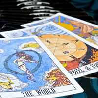 Tarot cards used for a psychic tarot card reading at Astrology Boutique in Chicago.